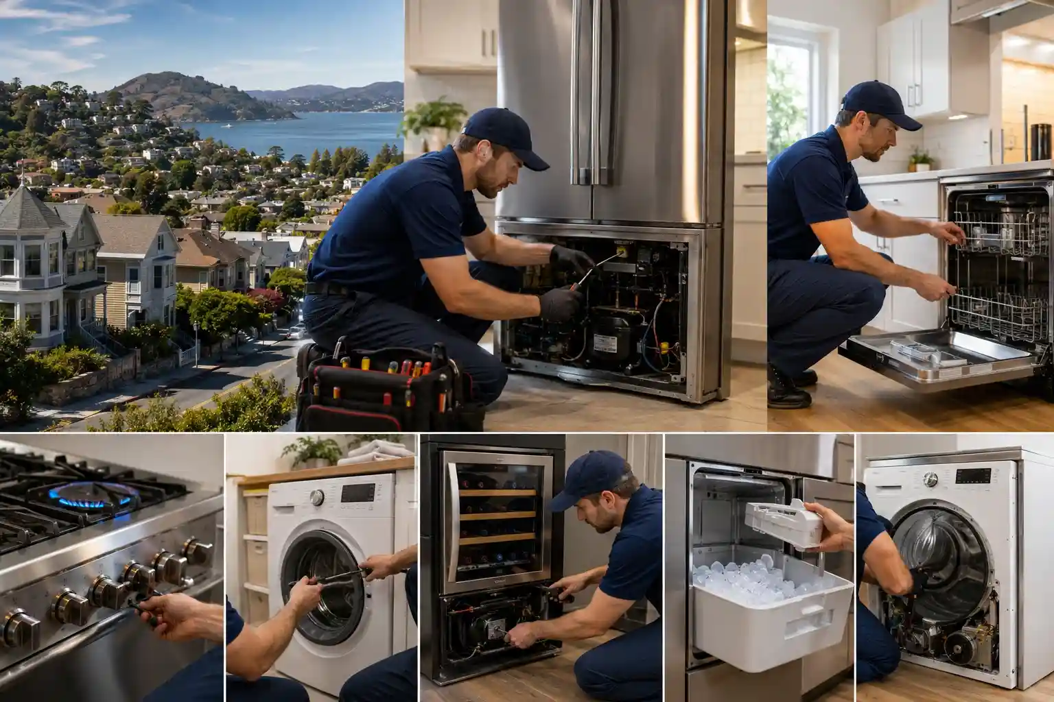 Appliance Repair in Redmond, Oregon technician fixing refrigerator