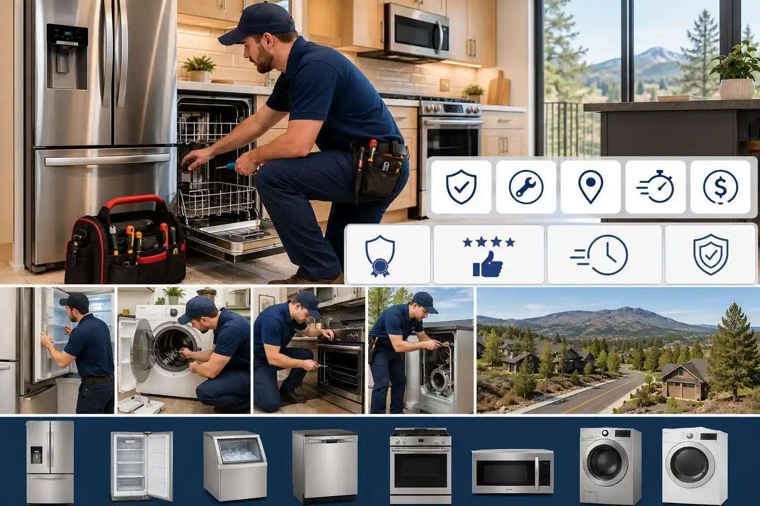 Technician repairing home appliances in Awbrey Butte Bend Oregon.