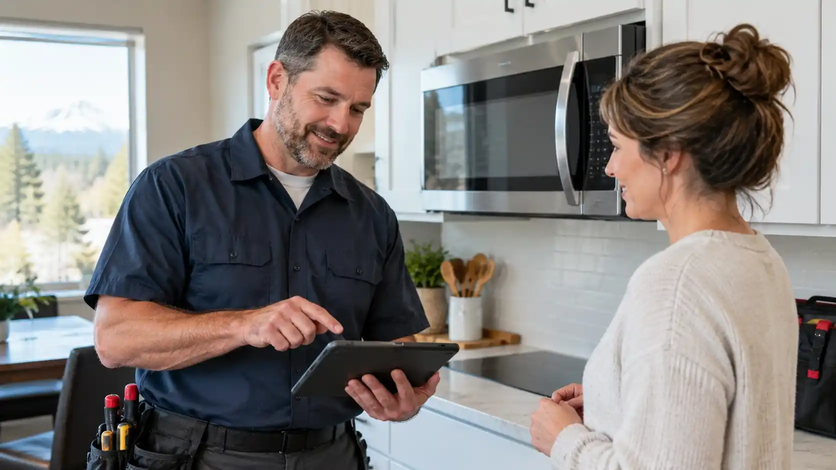 Microwave repair cost estimate from an appliance technician