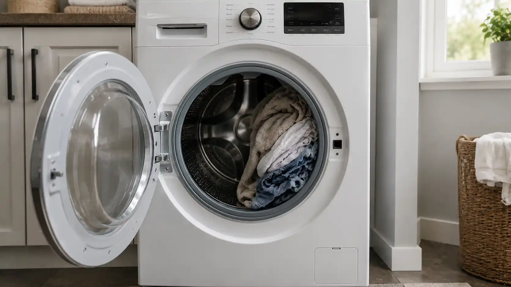 Unbalanced load inside a washing machine drum