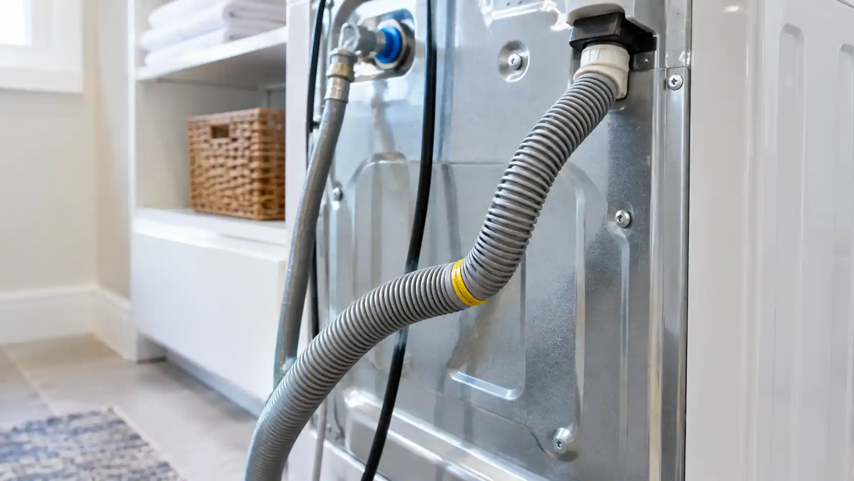 washing machine drain hose blocked or kinked