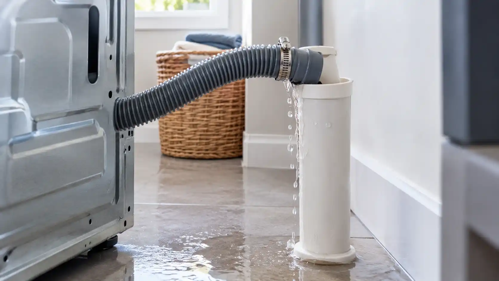 Washing machine drain hose leaking near the standpipe