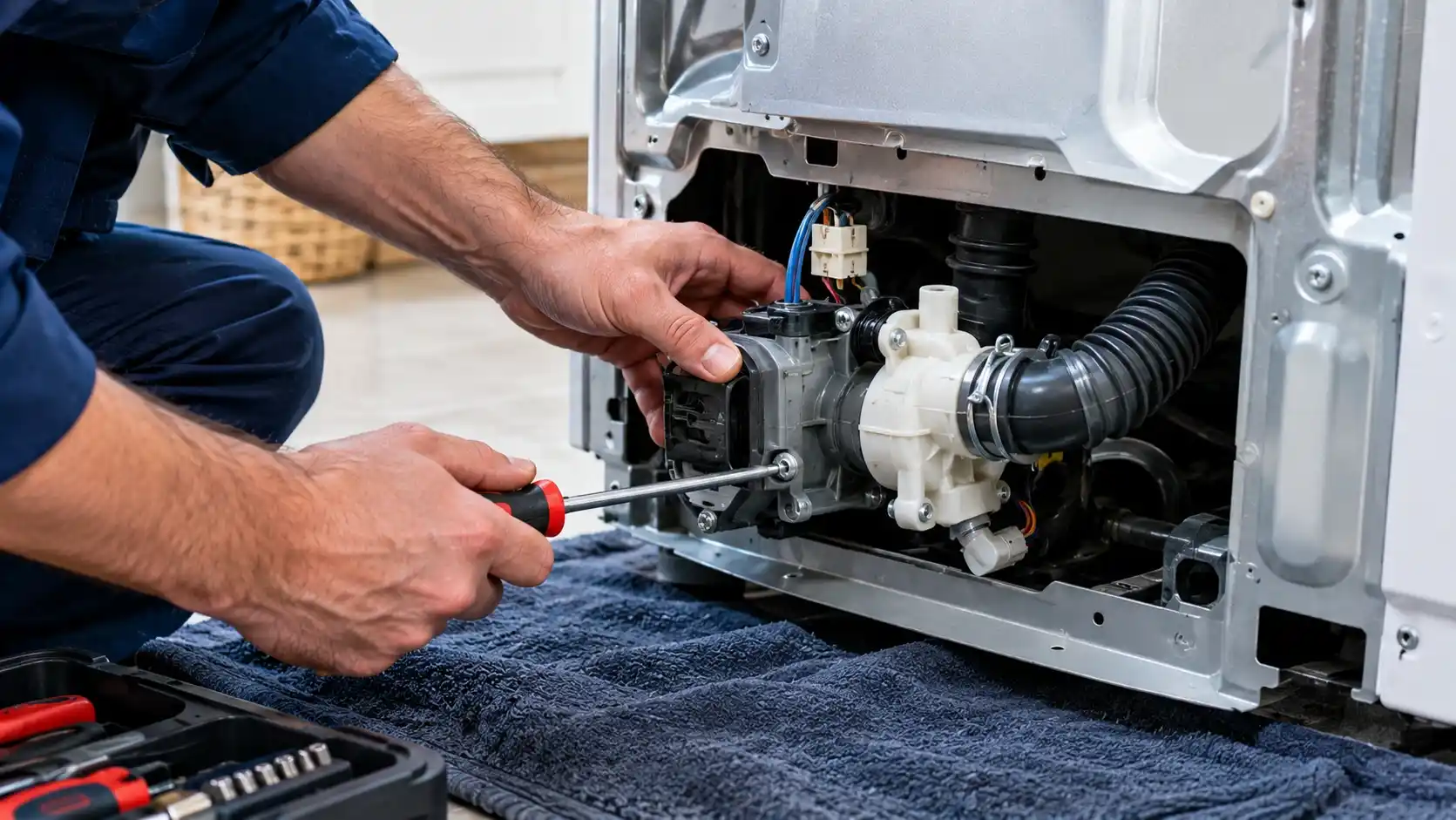 washing machine drain pump inspection