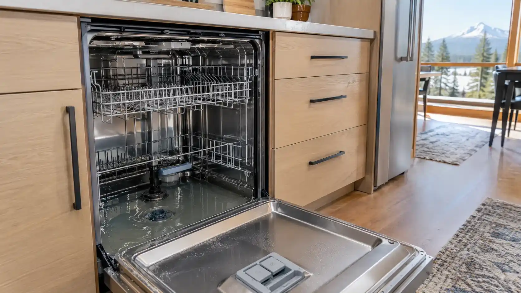 Dishwasher not draining with standing water in bottom